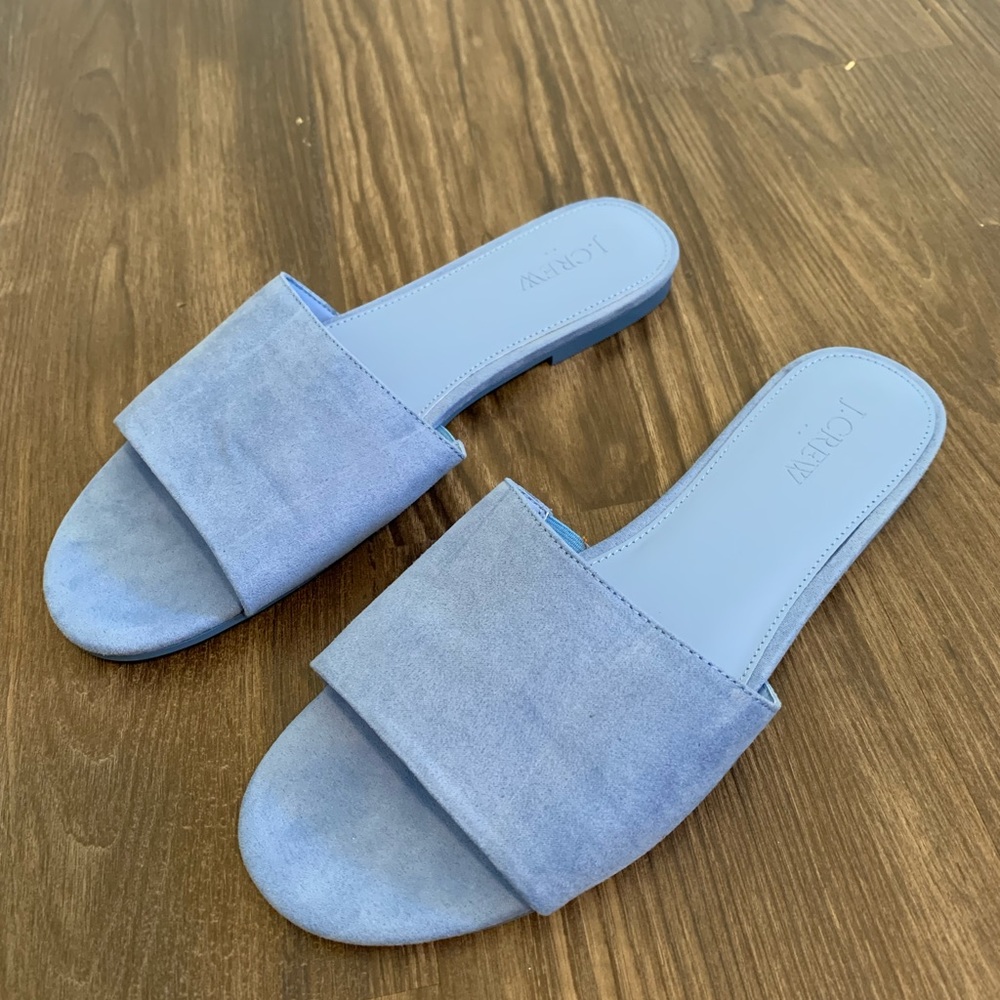 NWOT J. Crew Factory Sz. 9 One-Strap Slide Sandals - Bright Peri